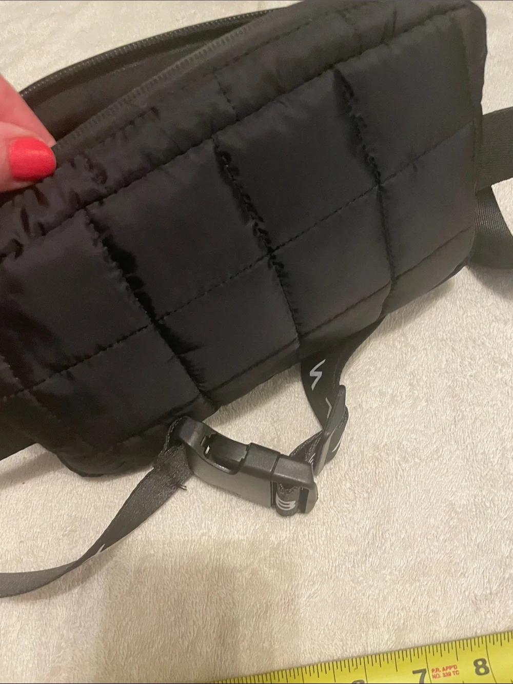Fenty Beauty Quilted Black Cosmetic Pouch with Branded Strap